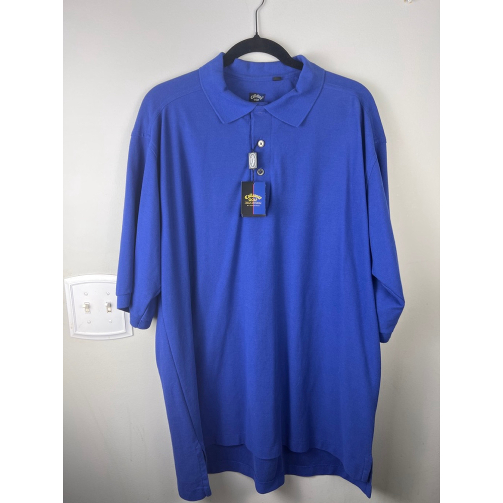 Vintage 90s Callaway Golf ProSpin Polo Shirt XXL Royal Blue NWT USA Nordstrom